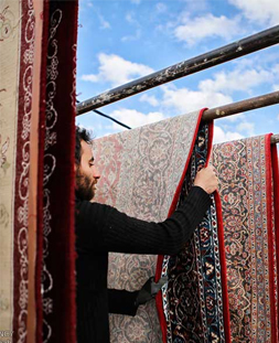 خشک کردن قالی در قالیشویی گلابدره
